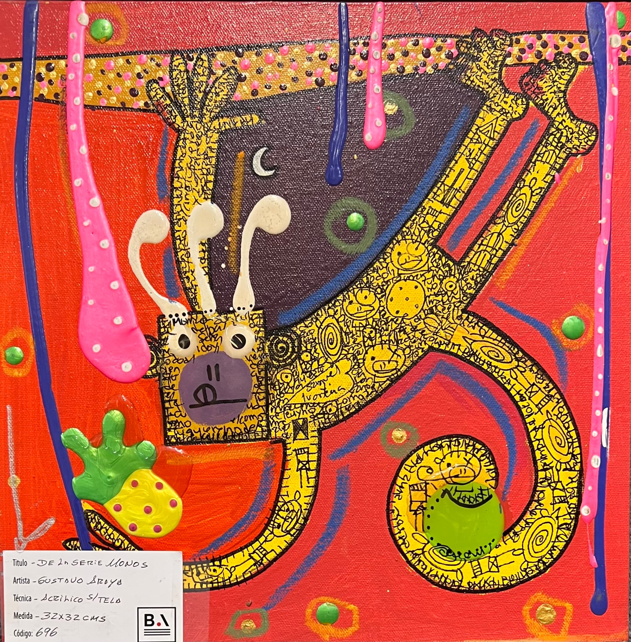 Mono con piña por Gustavo Araya