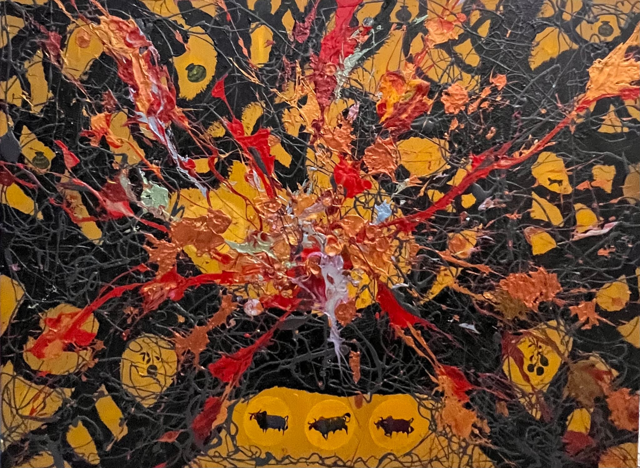 Abstracto en rojos por Isidro Con Wong