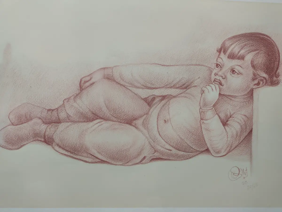 Niño Pensativo por Olger Villegas