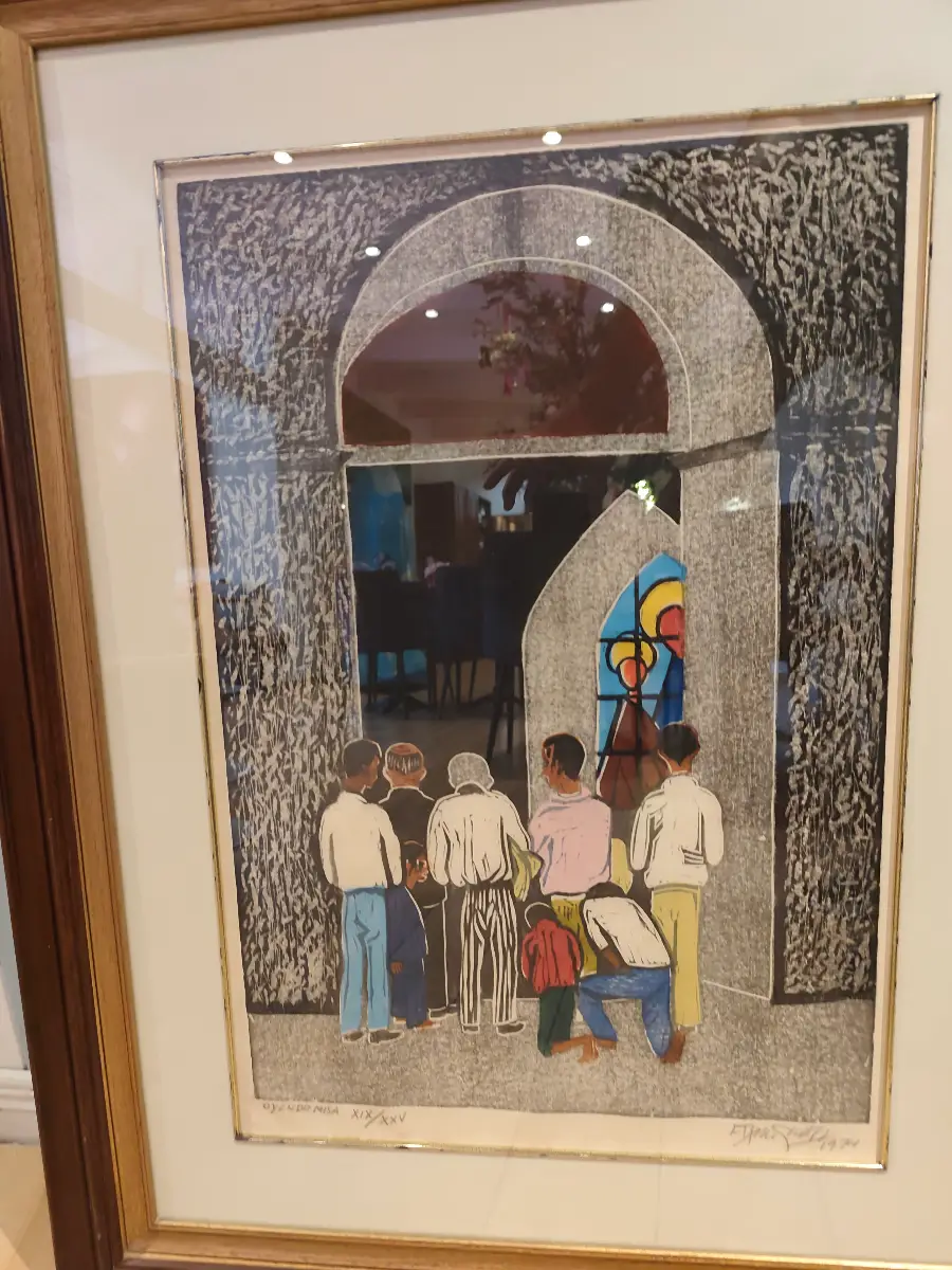 Oyendo Misa por Francisco Amighetti