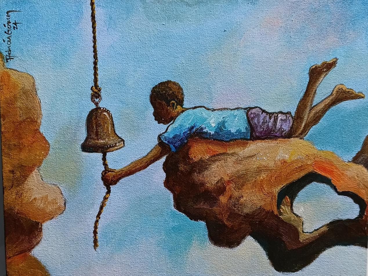 Niño y campana por Adrián Gómez