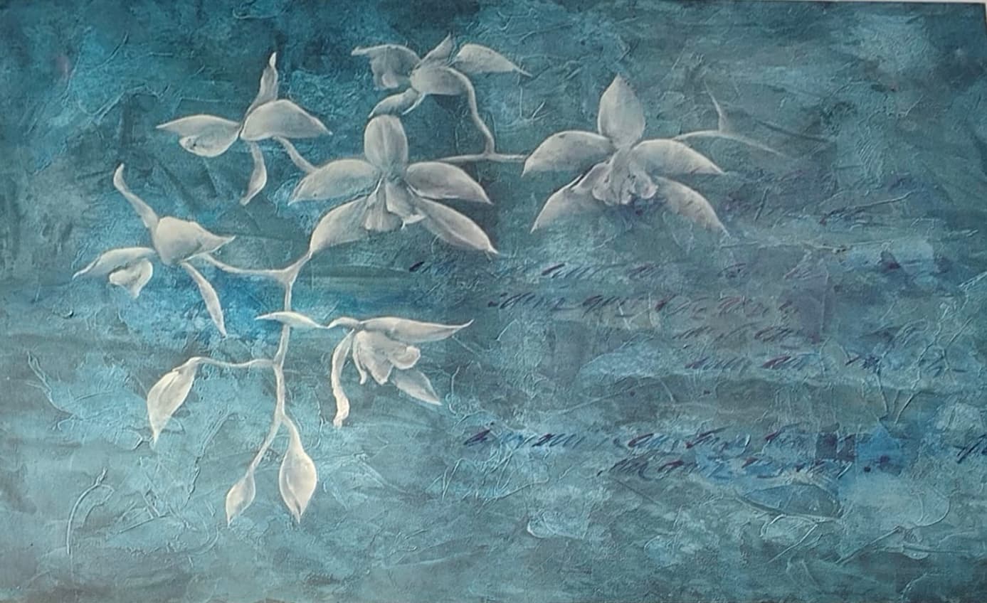 Orquídeas Fondo Turquesa por Guillermo Conte