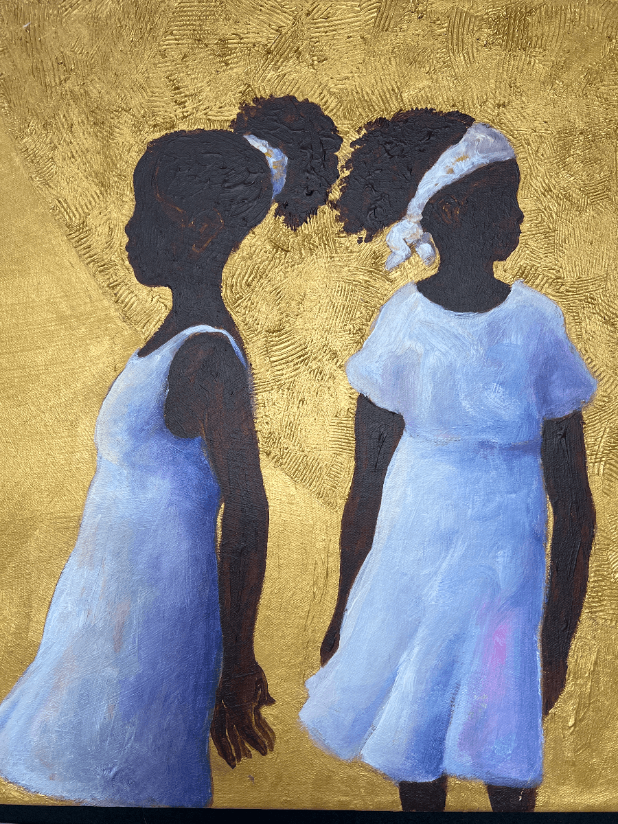 Dos Niñas vestido Blanco por Adrián Gómez