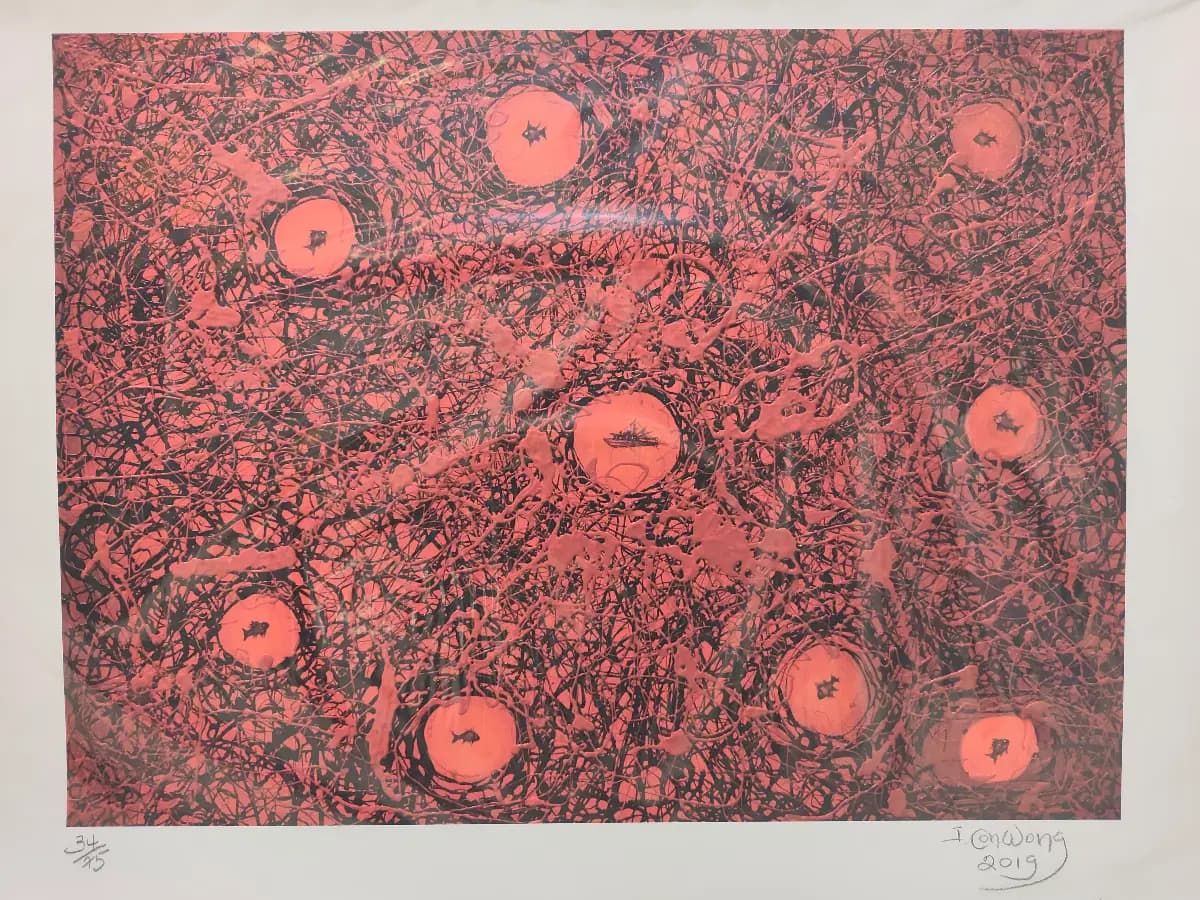 Abstracto Rojos por Isidro con Wong
